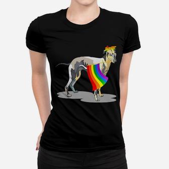 Pride Lgbt Flag Gay Be Lesbian Whippet Lover Gifts Women T-shirt - Monsterry
