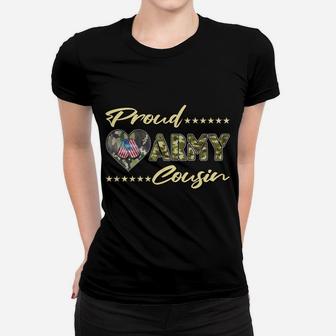 Proud Army Cousin Camo Us Flag Dog Tags Military Family Gift Women T-shirt | Crazezy