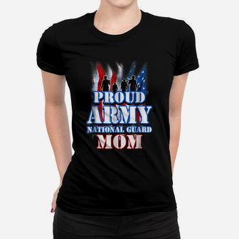 Proud Army National Guard Mom Usa Flag Shirt Mothers Day Women T-shirt | Crazezy