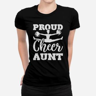 Proud Cheer Aunt Family Cheerleader Gift Women T-shirt | Crazezy