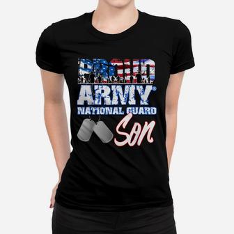 Proud Patriotic Army National Guard Son Usa Flag Men Boys Women T-shirt | Crazezy