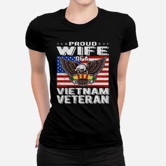 Proud Wife Of Vietnam Veteran Patriotic Military Spouse Gift Women T-shirt | Crazezy CA