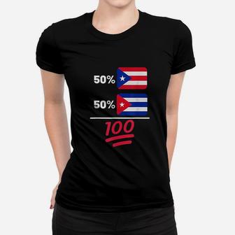 Puerto Rican And Cuban Heritage Flag Women T-shirt | Crazezy