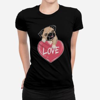 Pug Dog Valentine Women T-shirt - Monsterry DE
