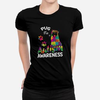 Pug For Autism Awareness Puzzle Pieces Pug Women T-shirt - Monsterry UK