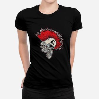 Punk Rock Music Skull Cool Mohawk Hair Rock On Women T-shirt | Crazezy CA