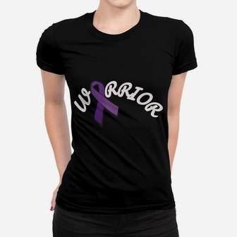 Purple Ribbon Warrior Disease Awareness Faith Women T-shirt | Crazezy