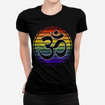 Rainbow Gay Pride Yoga Om Symbol Aum Meditation Namaste Love Women T-shirt - Monsterry DE