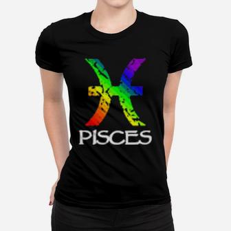 Rainbow Gay Pride Zodiac Pisces Women T-shirt - Monsterry