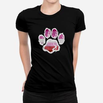 Rainbow Lesbian Pride Furry Dog Paw Print Lgbt Women T-shirt - Monsterry AU