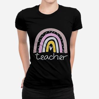Rainbow Teacher Teacher Love Heart Cute Women T-shirt | Crazezy AU