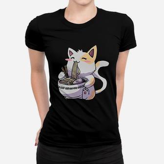 Ramen Kawaii Neko Cat Women T-shirt | Crazezy CA