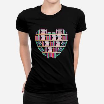 Reading Club Librarian Library Love Heart Women T-shirt | Crazezy DE