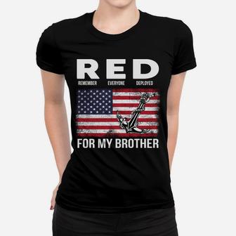 Red For My Brother American Soldiers Support Red Friday Women T-shirt | Crazezy