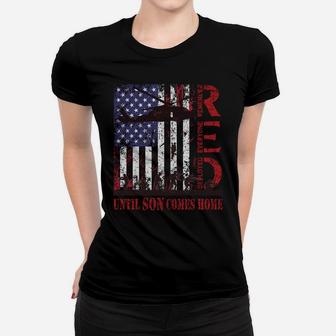 Red Friday For My Son Us Flag Army Military Deployed Veteran Women T-shirt | Crazezy AU