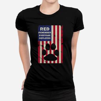Red Friday Military Service Dogs Veteran Gift Idea Women T-shirt | Crazezy CA