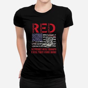 Red Friday Military Support Our Troops Us Flag Army Navy Women T-shirt | Crazezy AU