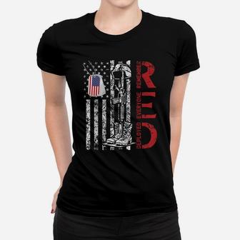 Red Friday Remember Everyone Deployed Support Military Army Women T-shirt | Crazezy