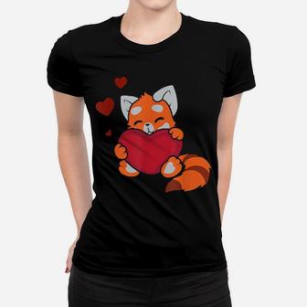 Red Panda Valentines Day Girlfriend Heart Women T-shirt - Monsterry AU