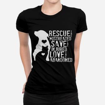 Rescue Save Love Animal Rescue, Dog Lover Cat Lover Hoodie Women T-shirt | Crazezy DE