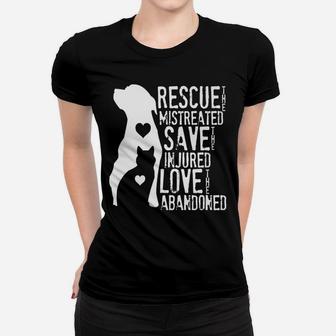 Rescue, Save, Love Animal Rescue, Dog Lover Cat Lover Shirt Women T-shirt | Crazezy DE