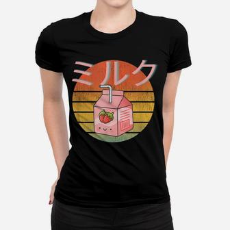 Retro 90S Japanese Kawaii Strawberry Milk Funny Shake Carton Women T-shirt | Crazezy DE