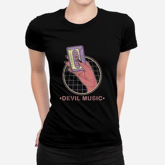 Retro Devil Music Gift 80S Aesthetic Occult Women T-shirt | Crazezy