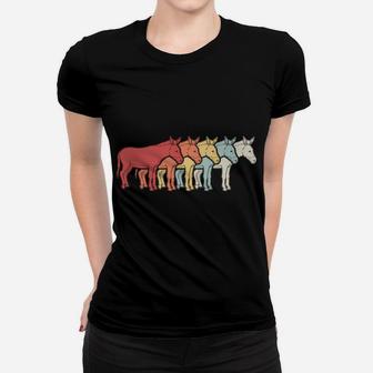 Retro Farm Animal Donkey Lover Farmer Donkey Women T-shirt | Crazezy