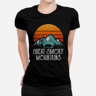 Retro Great Smoky Mountains National Park Bear Vintage Women T-shirt | Crazezy
