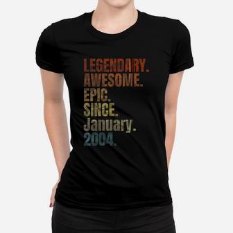 Retro Legendary Since January 2004 T Shirt 15 Years Old Zip Hoodie Women T-shirt | Crazezy