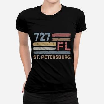 Retro St Petersburg Area Code 727 Residents State Florida Women T-shirt | Crazezy