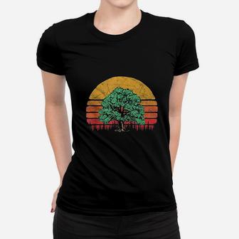Retro Sun Minimalist Oak Tree Design Women T-shirt - Thegiftio UK
