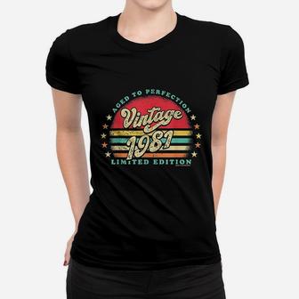 Retro Vintage 40Th Birthday 1981 Aged To Perfection Women T-shirt | Crazezy