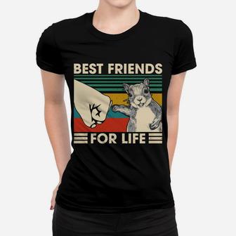 Retro Vintage Squirrel Best Friend For Life Fist Bump Women T-shirt | Crazezy