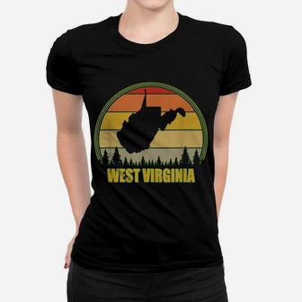 Retro Vintage Sunset Trees State Of West Virginia Women T-shirt | Crazezy
