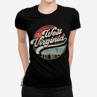 Retro West Virginia Home State Wv Cool 70S Style Sunset Gift Women T-shirt | Crazezy