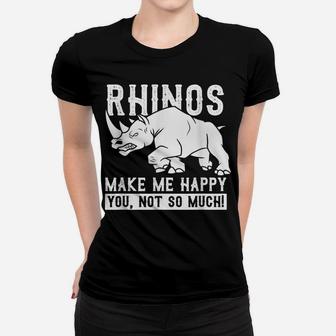 Rhino Shirt Happy Gift Idea Animal Rights Pachyderm Women T-shirt | Crazezy CA