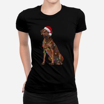 Rhodesian Ridgeback Christmas Lights Xmas Dog Lover Women T-shirt | Crazezy CA