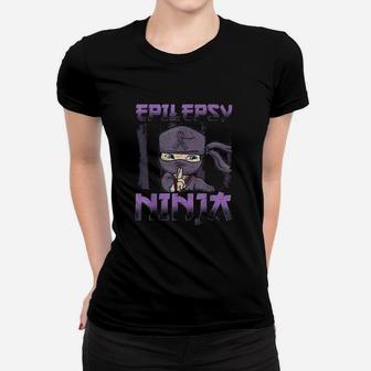 Ribbon Epileptic Purple Ninja Women T-shirt | Crazezy