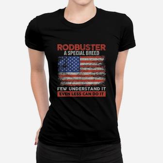 Rodbuster American Welder Flag Iron Worker Women T-shirt | Crazezy