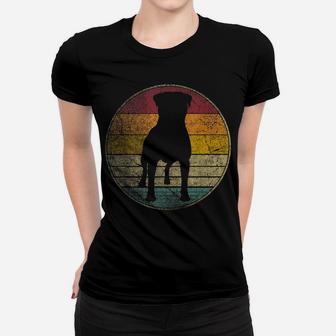 Rottweiler Dog Vintage Distressed Retro Style Silhouette Women T-shirt | Crazezy UK