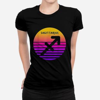 Sagittarius Vintage Sunset Retro Sagittarius Birthday Women T-shirt | Crazezy UK