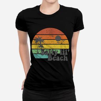 Salty Lil Beach Retro Vacation Funny Summer Quote Women Gift Women T-shirt | Crazezy UK
