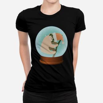 Santa Cap Sloth In A Snow Globe Christmas Women T-shirt | Crazezy