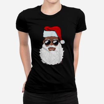 Santa Claus Black Xmas Santa Afro African American Proud Women T-shirt | Crazezy