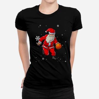 Santa Claus Playing Basketball Women T-shirt - Monsterry CA