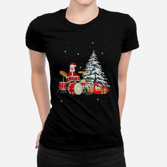 Santa Claus Playing Drums Women T-shirt - Monsterry CA