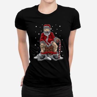 Santa Claus Poops In The Chimney - Christmas Retaliation Women T-shirt | Crazezy UK