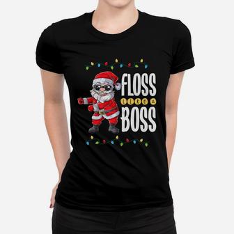 Santa Floss Like A Boss Christmas Boys Kids Xmas Flossing Women T-shirt | Crazezy UK
