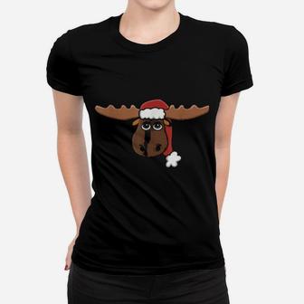 Santa Moose With Hat Women T-shirt - Monsterry DE